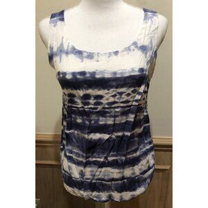 Olive And Oak  ~ Blue/White Sleeveless Top Buttons Up Back ~ Size Small